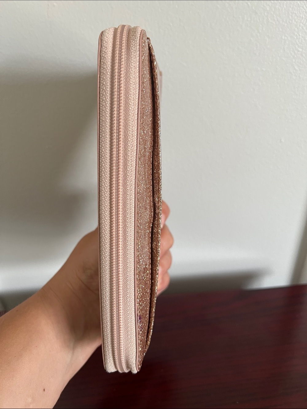 Kate Spade Rose Gold Glitter Zip-Around Wallet - Picture 4 of 11
